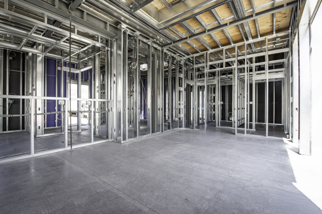 Modular building program steel framing at Russo Modular's Phoenix production facility